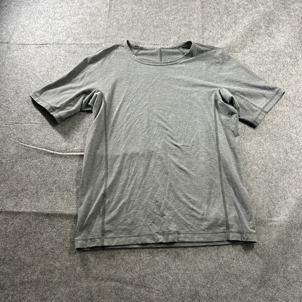Lululemon Shirt Mens Small Heather Gray Cotton Crew Neck Tee Athleisure